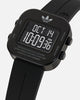 Adidas Black Aluminum Case Dial Black Silicone Strap Watch Black