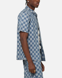 XXIII Checker Board Button Up Shirt Blue