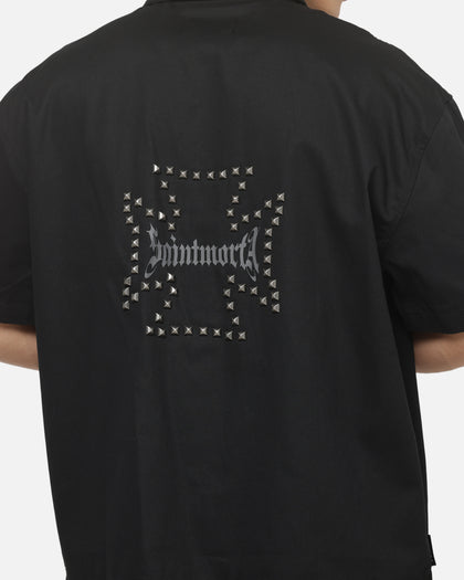 Saint Morta Marked Button Up Shirt Off Black