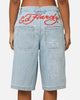Ed Hardy Dragon Jorts Light Blue
