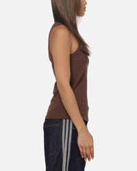 Majestic Athletic Women's Los Angeles Dodgers Rib Logo Tank Dark Chocolate