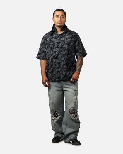 Saint Morta Year Of The Snake Button Up Shirt Black/Grey