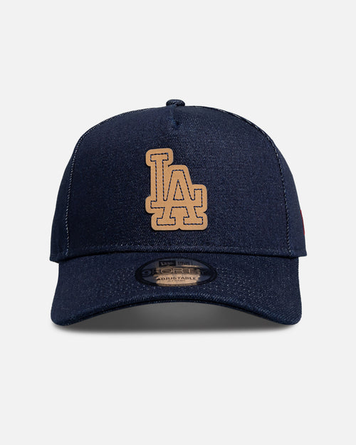 New Era Los Angeles Dodgers 'Denim Leather Patch' 9FORTY A-Frame Snapback Denim