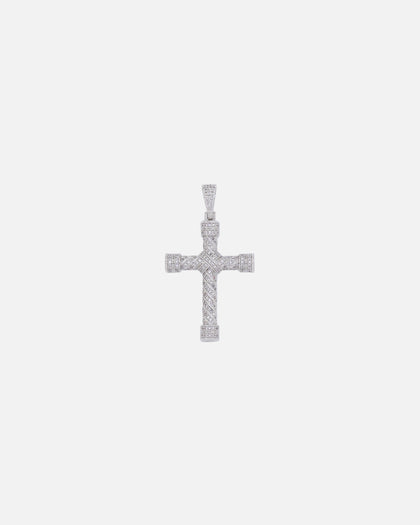 Saint Morta Iced Cross Pendant White Gold