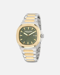 Aston Martin GPQ Two-Tone Case Bertelli Green Dial Bracelet Watch Silver/Gold/Green