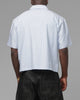 Loiter Rider Distressed Button Up Shirt Blue/White Stripe