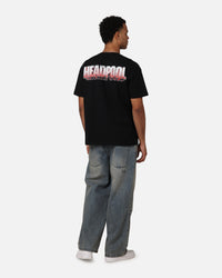 73Studio Marvel Deadpool Headpool Vintage T-Shirt Black Acidwash
