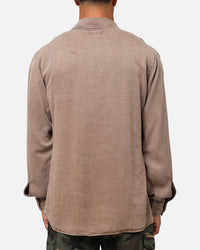 XXIII Acid Wash Button Up Over Shirt Washed Brown