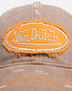Von Dutch Contrast Distressed Zigzag Strapback Taupe/Orange