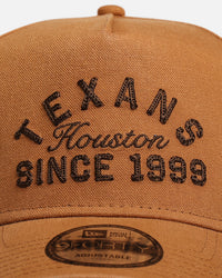 New Era Houston Texans 'Washed Canvas' 9FORTY A-Frame Snapback Walnut