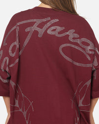 Ed Hardy Cyber Rhinestone T-Shirt Plum