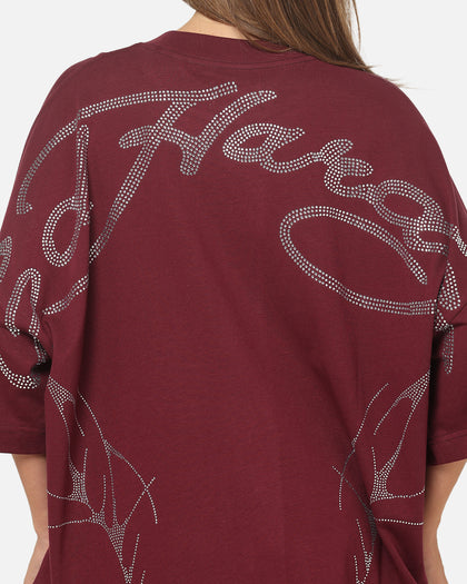 Ed Hardy Cyber Rhinestone T-Shirt Plum