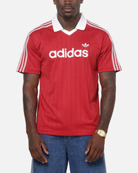 Adidas Drop Needle Pinstripe Jersey Red