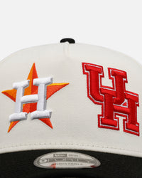 New Era Houston Astros 'MLB & NCAA Dual Logo' 9FORTY A-Frame Snapback Chrome