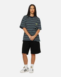 Carre Striped Pocket T-Shirt Navy Stripe