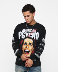 Rats Get Fat X American Psycho American Psycho Long Sleeve T-Shirt Black Wash