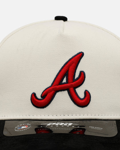 Pro Standard Atlanta Braves 'Signature Suede' Pro Pinch Strapback Off White/Black