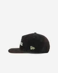 New Era Canberra Raiders 'NRL Golfer Washed Black' Pre-Curved Corduroy Golfer Snapback Washed Black