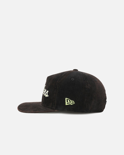 New Era Canberra Raiders 'NRL Golfer Washed Black' Pre-Curved Corduroy Golfer Snapback Washed Black