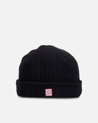 S Double Red Cube Low Beanie Black