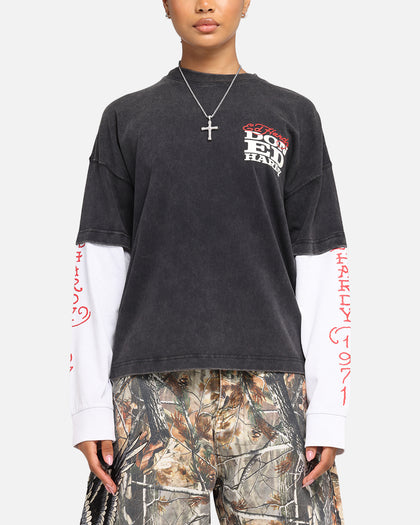 Ed Hardy Love Kills Layered Long Sleeve T-Shirt Black