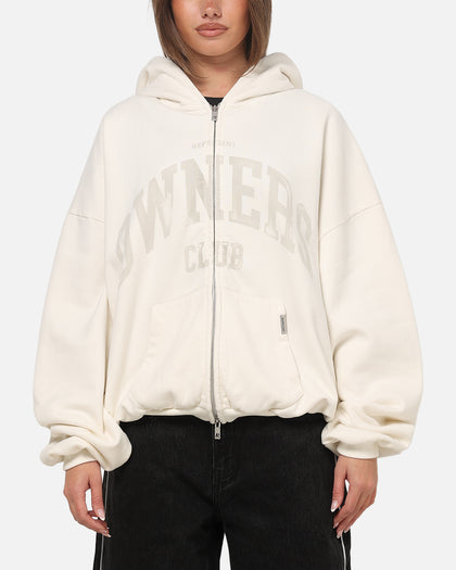 Represent Oweners Zip Through Hoodie Chalk