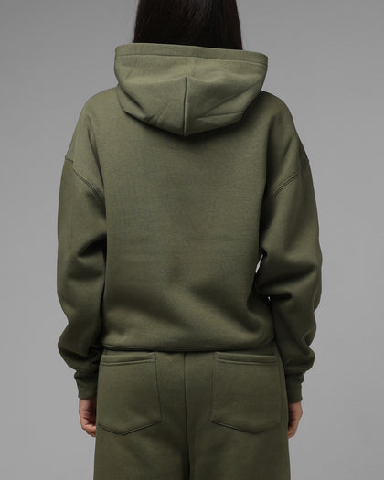 Loiter Hybrid Premium Hoodie Olive/Pink