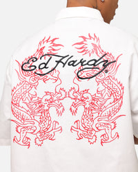 Ed Hardy Dragon Zip Shirt Off White