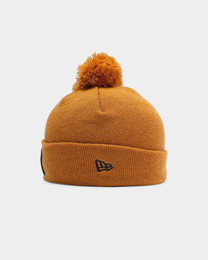 New Era New York Yankees Pom Knit Beanie Wheat