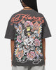 Ed Hardy Floral Skull T-Shirt Charcoal