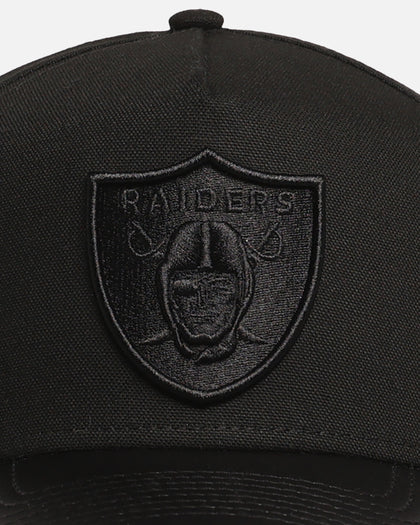 New Era Las Vegas Raiders 'Canvas Leather' 9FORTY A-Frame Snapback Black