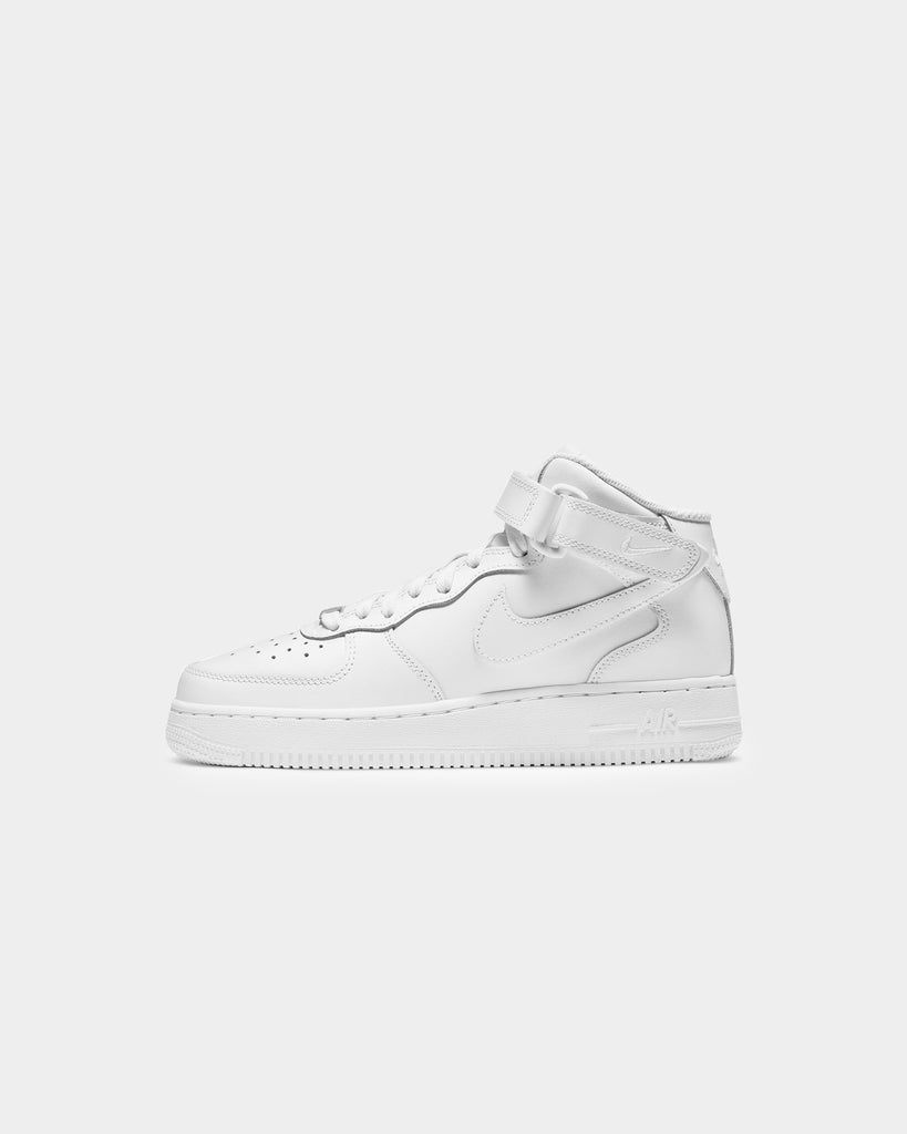 Nike Kids' Air Force 1 Mid LE (GS) White/White | Culture Kings NZ