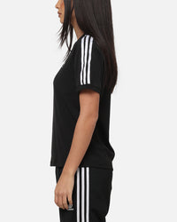 Adidas Women's 3 Stripe T-Shirt Black/White