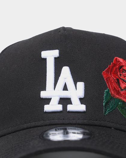 New Era Kids' Los Angeles Dodgers 'Rose Emblem' 9FORTY A-Frame Snapback Black/Rose