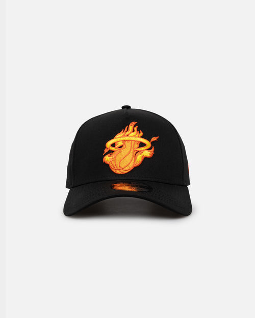 New Era Miami Heat 'Black Flame' 9FORTY A-Frame Snapback Black/Flame