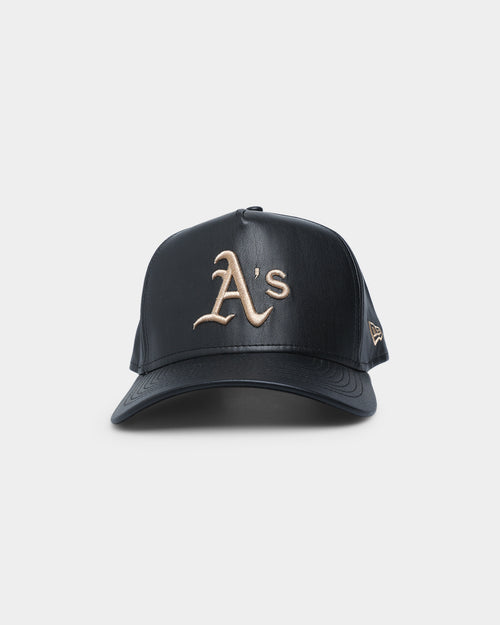 New Era Oakland Athletics "Black Tan PU Leather" 9FORTY K-Frame Snapback Black/Tan