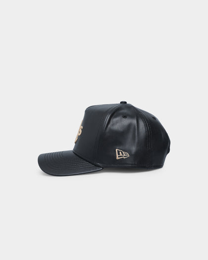 New Era Oakland Athletics "Black Tan PU Leather" 9FORTY K-Frame Snapback Black/Tan