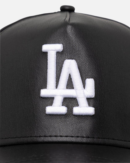New Era Los Angeles Dodgers 'PU Leather' 9FORTY K-Frame Strapback Black/White