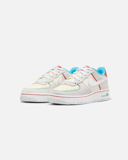 Nike Kids' Air Force 1 LV8 2 BG HD "Holiday Cookies" (GS) Pale Ivory/White