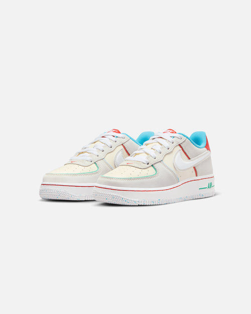 Nike Kids' Air Force 1 LV8 2 BG HD "Holiday Cookies" (GS) Pale Ivory/White