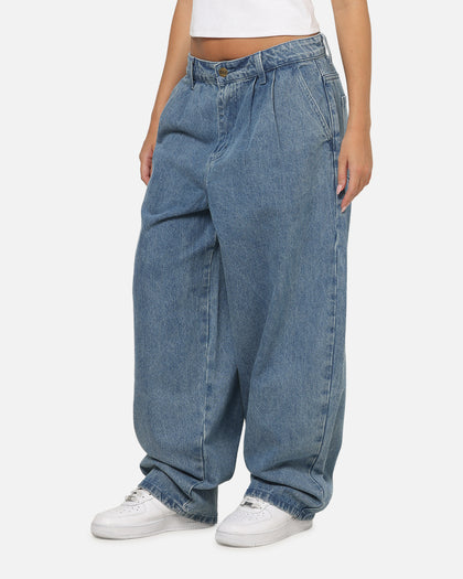 Carre Astor Pleated Jeans Mid Blue