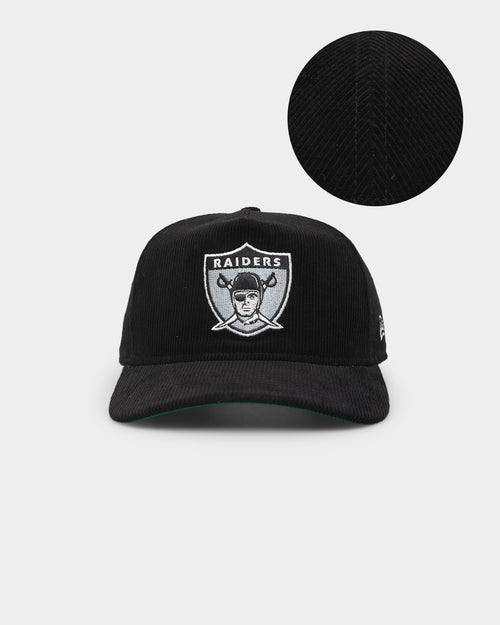 New Era Oakland Raiders 'Throwback Corduroy' Golfer Snapback Black