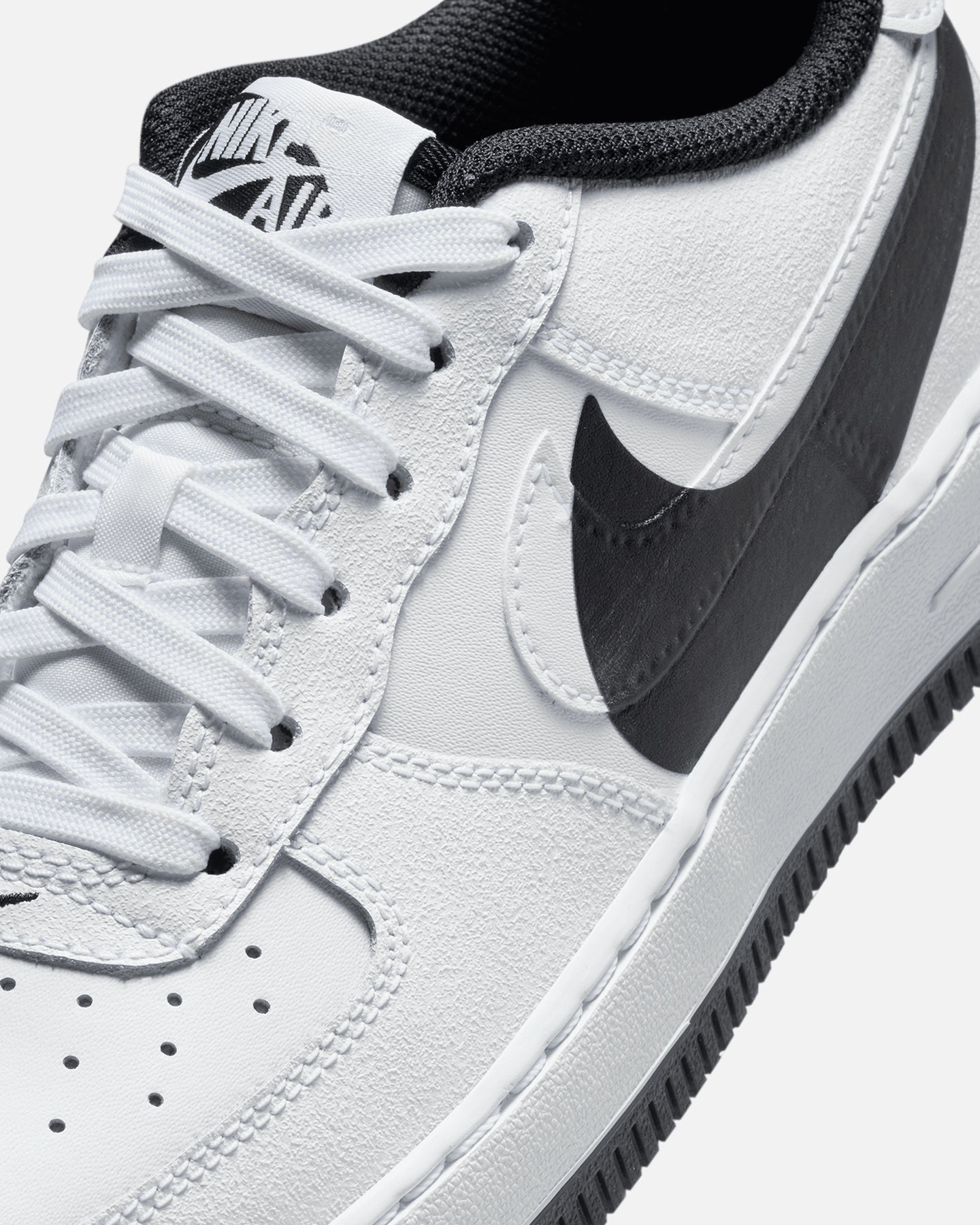 air force 1 lv8 white white black