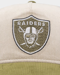 New Era Las Vegas Raiders 'Dusty Olive' Corduroy Golfer Snapback Green Med