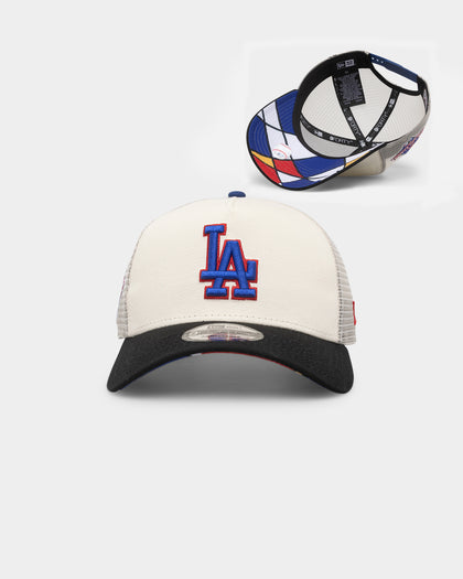 New Era Los Angeles Dodgers 'Retro Mosaic' 9FORTY A-Frame Trucker Snapback White/Black