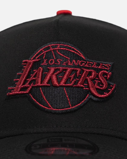 New Era Los Angeles Lakers 'Satin Scarlet' 9FORTY A-Frame Snapback Black/Scarlet