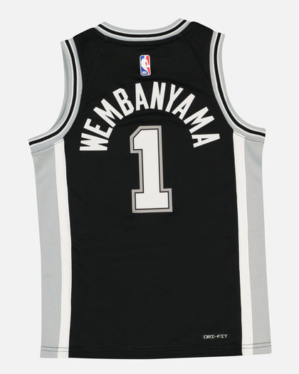 Nike Kids' Victor Wembanyama San Antonio Spurs Icon Replica Jersey Black