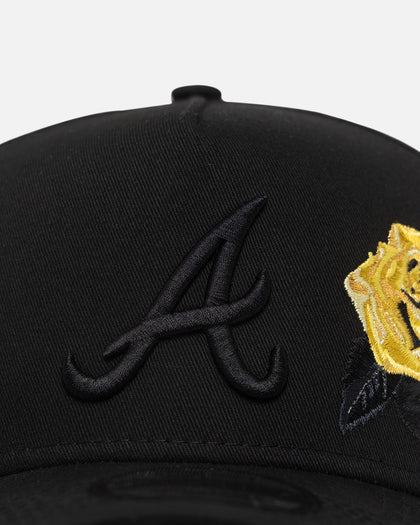 New Era Atlanta Braves 'Gold Rose Embroidery' 9FORTY A-Frame Snapback Black/Gold