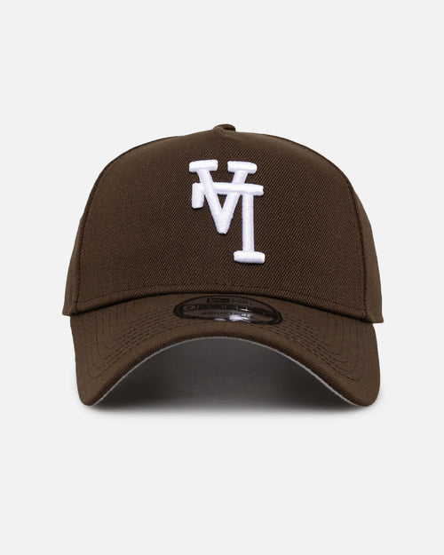 New Era Los Angeles Dodgers 'Upside Down LA Logo' 9FORTY A-Frame Snapback Walnut