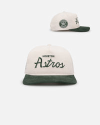 New Era Houston Astros 'Currency Corduroy' Golfer Pre-Curved Snapback Chrome White